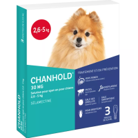 Chanhold Antiparasitaires Chiens 30 mg 2.6 à 5 kg 3 pipettes