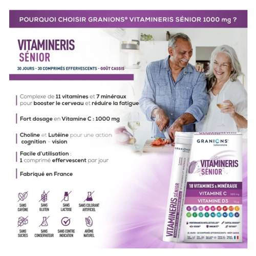 Vitamineris Senior 30 comprimés effervescents