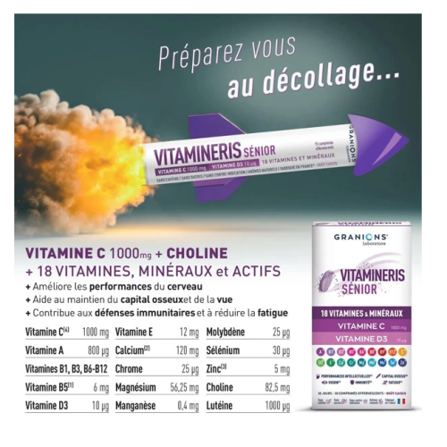 Vitamineris Senior 30 comprimés effervescents