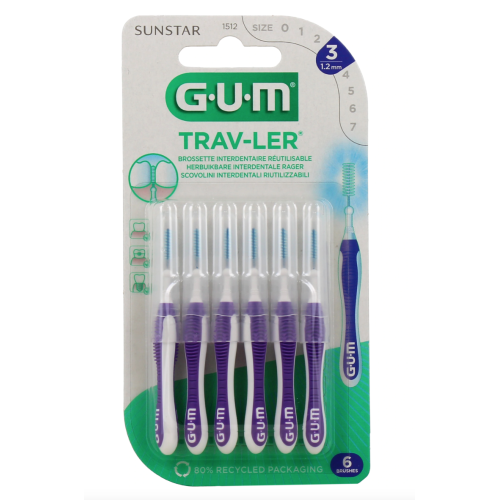 Trav-ler Brossettes interdentaires 1.2 mm Violet 6 Brossettes Trav-ler Brossettes interdentaires 1.2 mm Violet 6 Brossettes