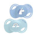 Collection 2 Sucettes Anatomiques Téterelle Extra-Fine 18 Mois et + Licorne et Arc en Ciel
