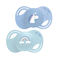 Collection 2 Sucettes Anatomiques Téterelle Extra-Fine 18 Mois et + Licorne et Arc en Ciel