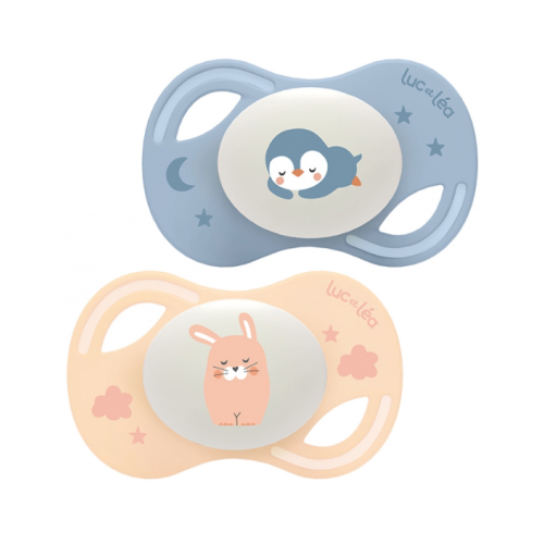 Collection Nuit 2 Sucettes Anatomiques Téterelle Extra-Fine 0-6 Mois Lapin et Pingouin Collection Nuit 2 Sucettes Anatomiques Téterelle Extra-Fine 0-6 Mois Lapin et Pingouin