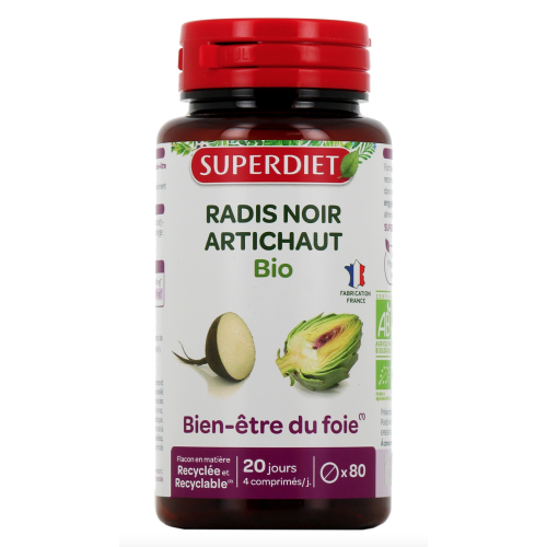 Radis noir artichaut bio 80 comprimés Radis noir artichaut bio 80 comprimés