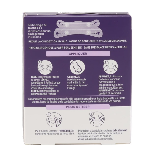 Sommeil 26 bandelettes nasales