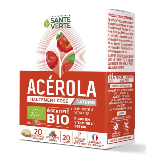 Toniphyt Acerola Bio 20 Comprimés Toniphyt Acerola Bio 20 Comprimés