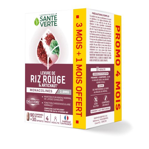 Levure de Riz Rouge et artichaut 120 Comprimés