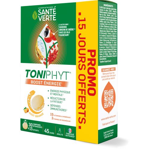 Toniphyt Boost Goût Orange 30 + 15 Comprimés Effervescents