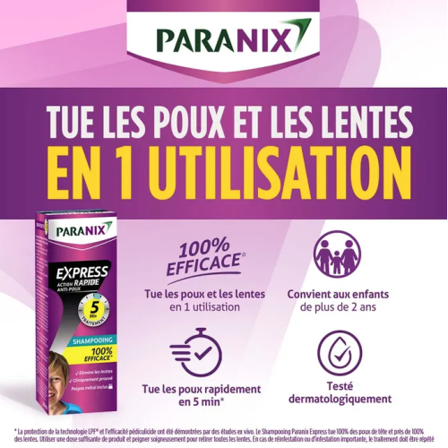 Shampooing Express Anti-Poux 5 min + Peigne 300 ml Shampooing Express Anti-Poux 5 min + Peigne 300 ml