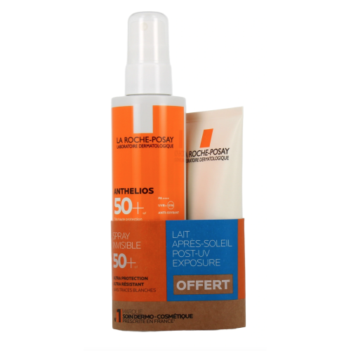 Anthelios Spray Invisible SPF50+ Avec Parfum 200 ml + Post-UV Exposure Lait Après-Soleil 75 ml Offert