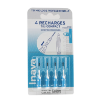 Recharges Brossettes Interdentaires pour Trio Compact Bleu 0.8 mm 4 recharges