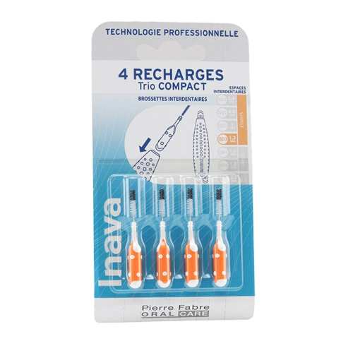 Recharges Brossettes Interdentaires pour Trio Compact Orange 1.2 mm 4 recharges Recharges Brossettes Interdentaires pour Trio Compact Orange 1.2 mm 4 recharges