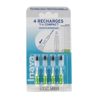 Recharges Brossettes Interdentaires pour Trio Compact Vert 2.2 mm 4 recharges
