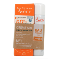 Crème Solaire Peaux Sensibles SPF 50+ Sans Parfum 50 ml + Eau Thermale 50 ml offerte