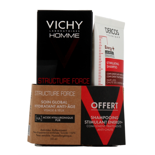Homme Structure Force Soin Global Hydratant Anti-Age 50 ml + Shampooing Stimulant Energy+ 50 ml Offert Homme Structure Force Soin Global Hydratant Anti-Age 50 ml + Shampooing Stimulant Energy+ 50 ml Offert