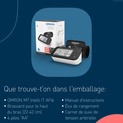 OMRON M7 Intelli IT Afib Autotensiomètre Contrôle Cardiaque Bluetooth