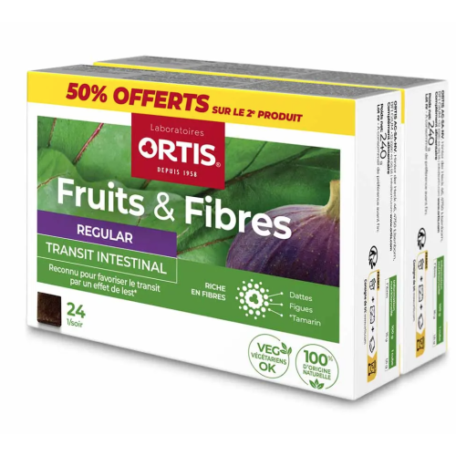 Fruits & Fibres Regular 2 x 24 Cubes à Mâcher