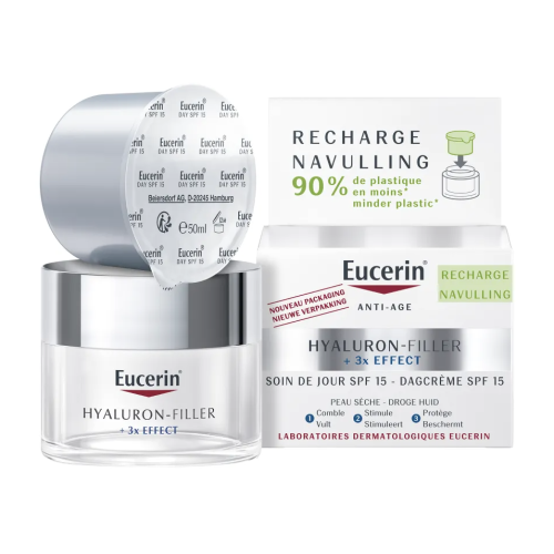 Hyaluron-Filler + 3x Effect Soin de Jour SPF15 Peau Sèche Recharge 50 ml Hyaluron-Filler + 3x Effect Soin de Jour SPF15 Peau Sèche Recharge 50 ml