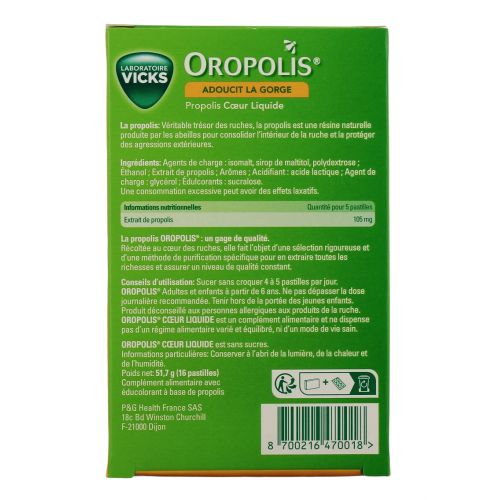 Oropolis Coeur Liquide Pastilles Adoucissantes 16 Pastilles