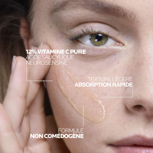 Pure Vitamin C12 Sérum Anti-Rides 30 ml + Anthelios UVmune 400 Fluide Invisible SPF50+ Sans Parfum 15 ml Offert, Coffret