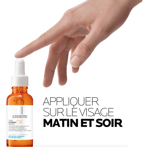 Pure Vitamin C12 Sérum Anti-Rides 30 ml + Anthelios UVmune 400 Fluide Invisible SPF50+ Sans Parfum 15 ml Offert, Coffret