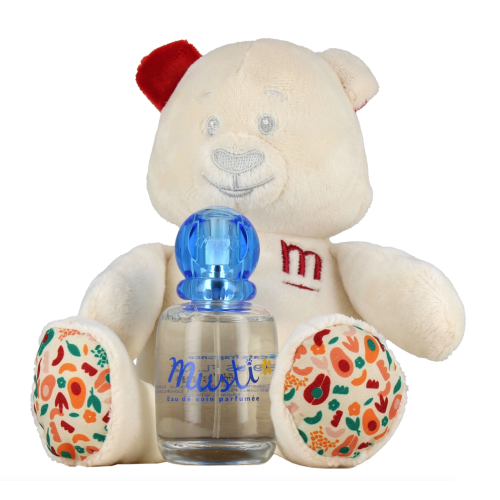 Coffret Musti Eau de Soin Parfumée 50 ml + Peluche Ourson