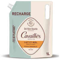 Gel Bain Douche Peaux Sensibles Lait et Miel Éco-Recharge 1 L