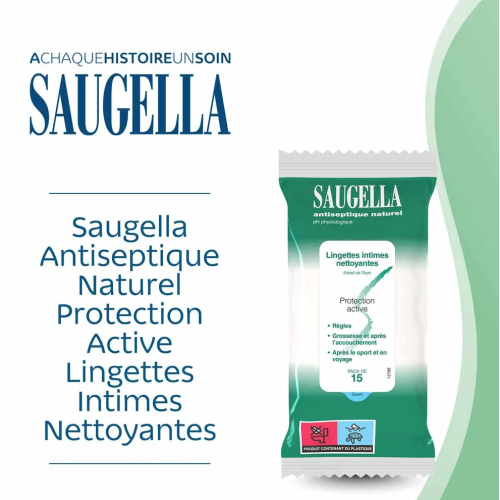 Antispetique Naturel Lingettes Intimes Nettoyantes Protection Active 15 lingettes