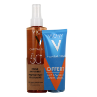 Capital Soleil Huile Invisible Protection Cellulaire SPF50+ 200 ml + Lait Apaisant Après-Soleil 100 ml Offert