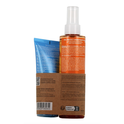 Capital Soleil Huile Invisible Protection Cellulaire SPF50+ 200 ml + Lait Apaisant Après-Soleil 100 ml Offert