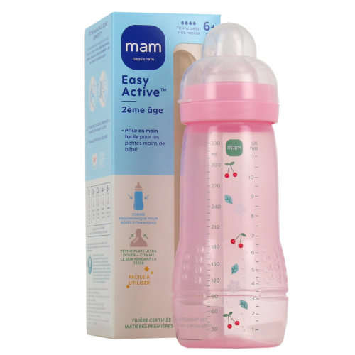 Easy Active Biberon 2ème âge 330 ml Rose Cerise à l'unité