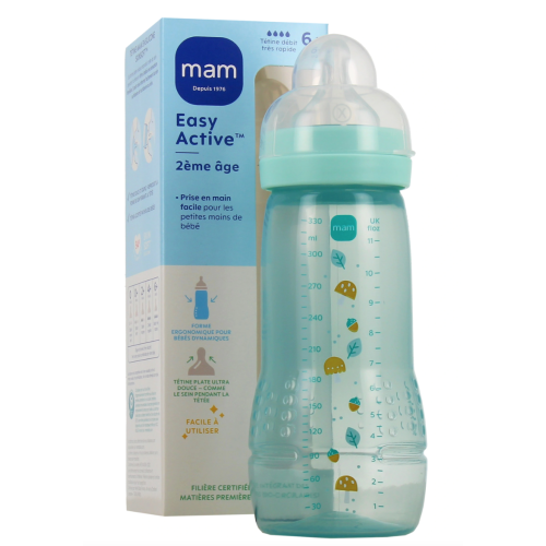 Easy Active Biberon 2ème âge 330 ml Bleu Champignon à l'unité