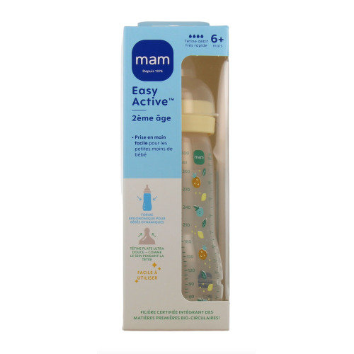 Easy Active Biberon 2ème âge 330 ml Beige Feuille à l'unité Easy Active Biberon 2ème âge 330 ml Beige Feuille à l'unité