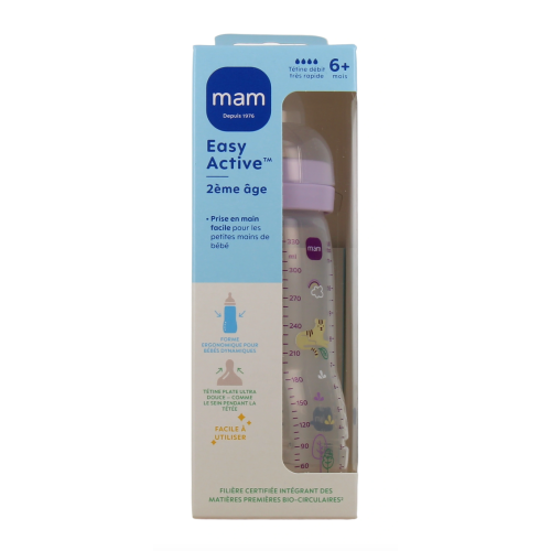 Easy Active Biberon 2ème âge 330 ml Violet Guépard à l'unité Easy Active Biberon 2ème âge 330 ml Violet Guépard à l'unité