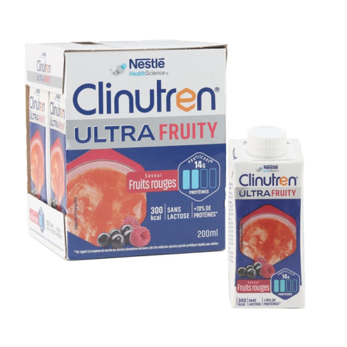 Clinutren Ultra fruity saveur Fruits rouges 4 x 200 ml Clinutren Ultra fruity saveur Fruits rouges 4 x 200 ml