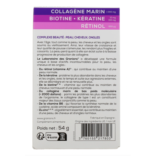Complexe Beauté Peau Cheveux Ongles 60 Comprimés