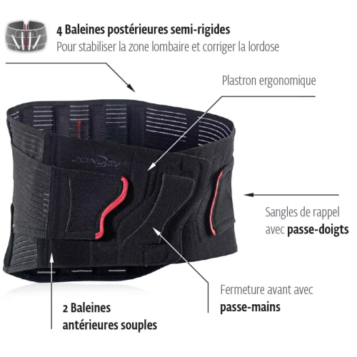 Ceinture lombaire de maintien renforcé ActiStrap 2.0 H 26 cm XL