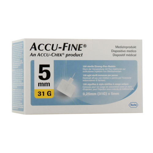 Accu-Chek Accu-Fine aiguilles stériles 0,25 mm (31G) x 5 mm