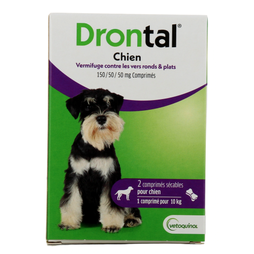 Drontal Chien Vermifuge 2 comprimés sécables Drontal Chien Vermifuge 2 comprimés sécables