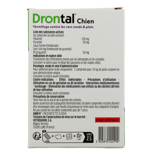 Drontal Chien Vermifuge 2 comprimés sécables