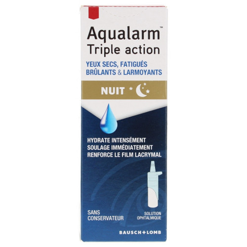 BAUSCH & LOMB Aqualarm Triple Action 10mL - Hydratation Yeux BAUSCH & LOMB Aqualarm Triple Action 10mL - Hydratation Yeux