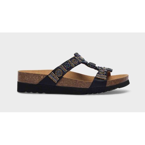 NEW BOGOTA' WEDGE Satin + Beads Black/Multi