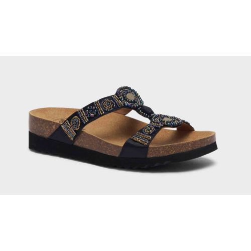 NEW BOGOTA' WEDGE Satin + Beads Black/Multi