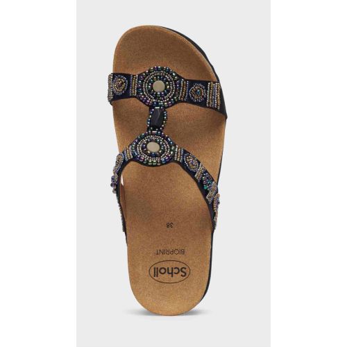 NEW BOGOTA' WEDGE Satin + Beads Black/Multi