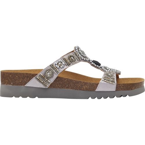 NEW BOGOTA' WEDGE Satin + Beads Silver/Pewter NEW BOGOTA' WEDGE Satin + Beads Silver/Pewter