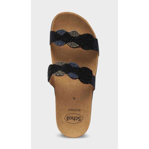 PALMILLA 2 STRAPS Satin + Beads Black