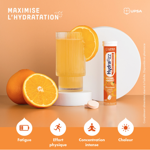 HydraFizz Hydra+Boost orange 16 comprimés effervescents HydraFizz Hydra+Boost orange 16 comprimés effervescents