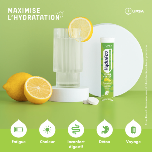 HydraFizz Hydra+Détox citron 16 comprimés effervescents HydraFizz Hydra+Détox citron 16 comprimés effervescents