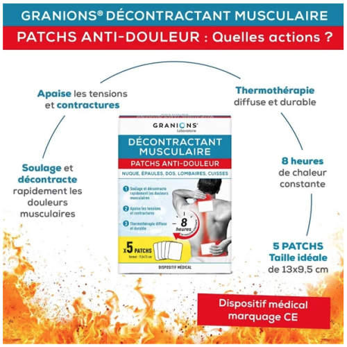 Décontractant Musculaire Patchs Anti-Douleur 5 Patchs
