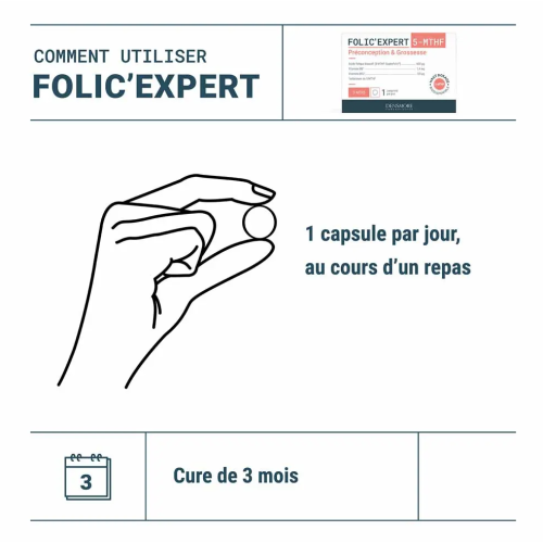 Folic'Expert 5-MTHF Préconception & Grossesse 90 Comprimés